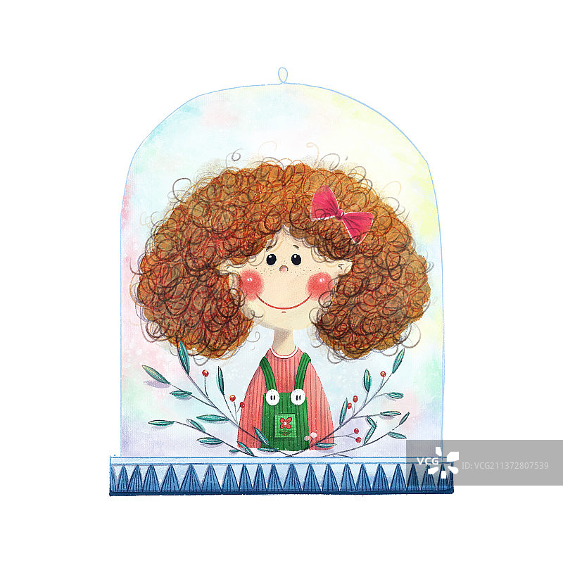 卷发女孩图片素材