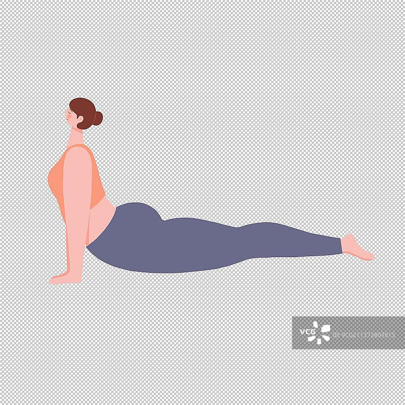 女性瑜伽姿势卡通人物造型元素图片素材