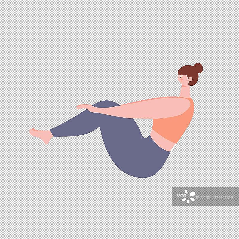 女性瑜伽姿势卡通人物造型元素图片素材