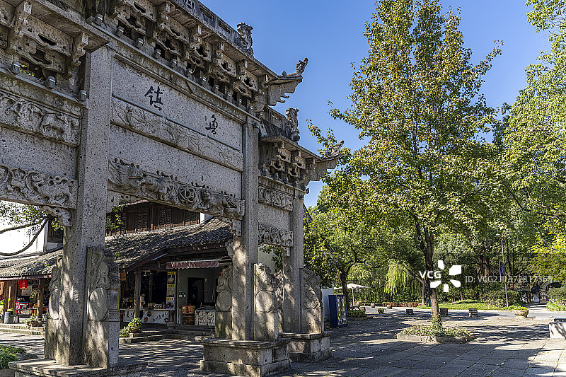 浙江绍兴柯岩风景区柯岩鲁镇图片素材