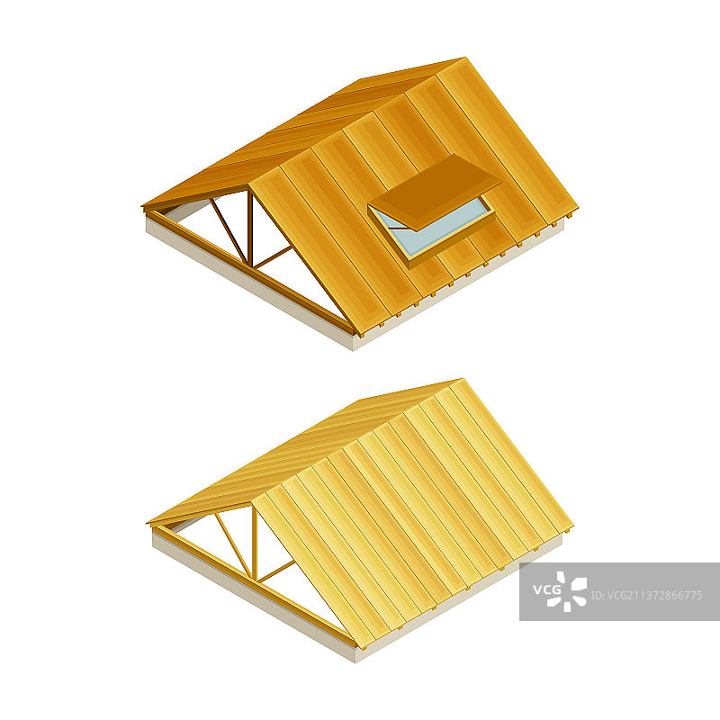 屋顶建造：屋顶框架覆盖图片素材