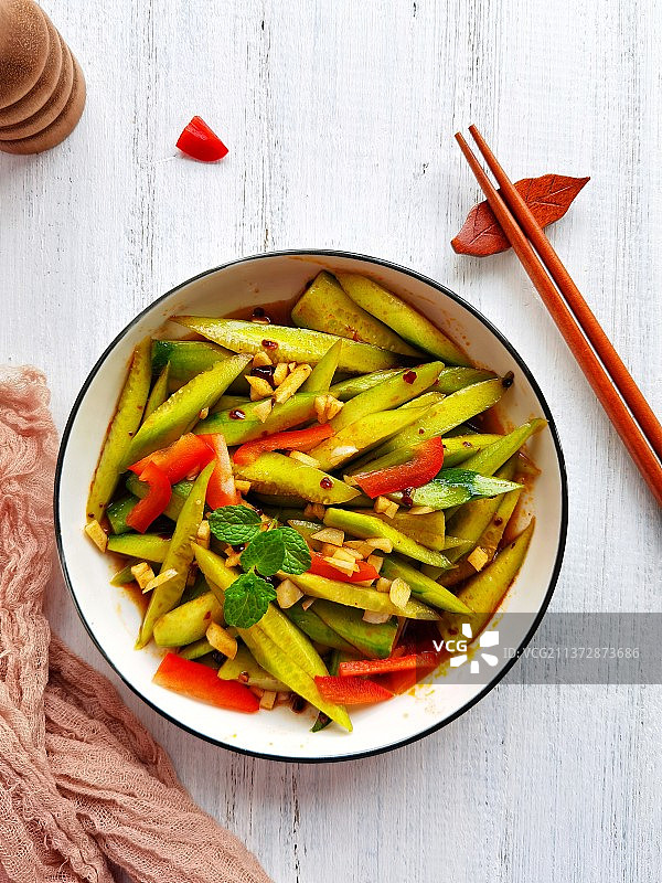 开胃凉拌青瓜图片素材