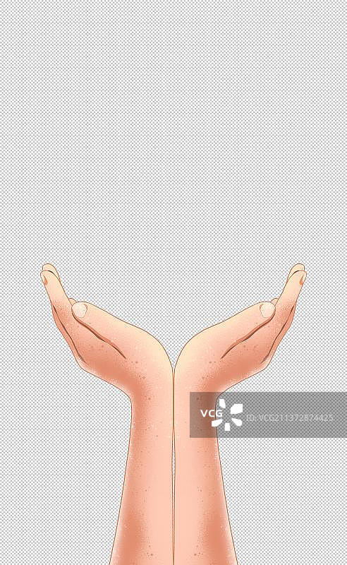 双手捧着插画图片素材