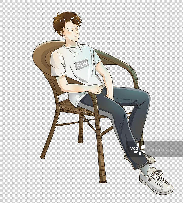 坐着的男孩图片素材