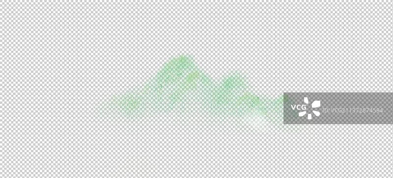 水墨画绿色的山图片素材