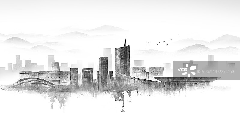 合肥建筑插画图片素材