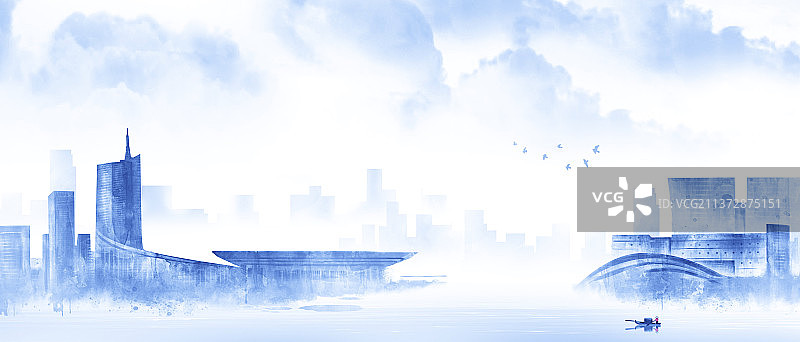 合肥建筑插画图片素材