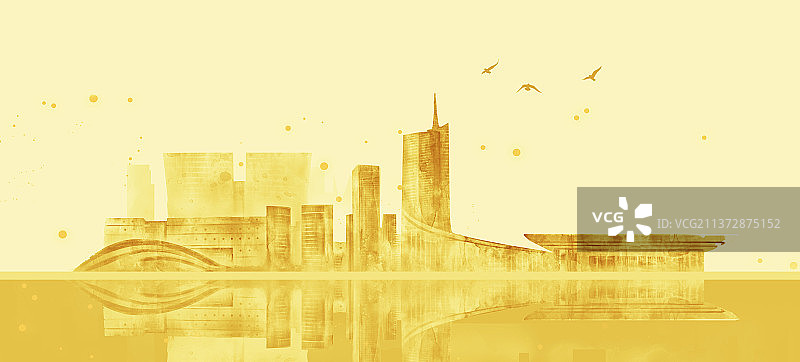 合肥建筑插画图片素材