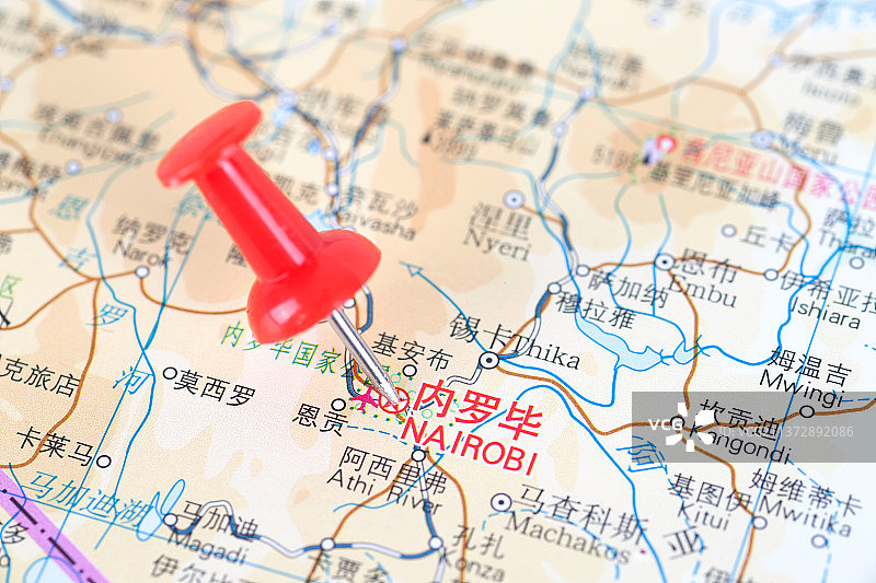 肯尼亚首都内罗毕在地图上的位置定位图片素材