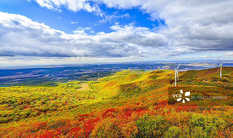 七里嘎山上的风车图片素材