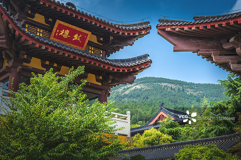 鼓楼+江苏省徐州市贾汪区大洞山风景区茱萸寺图片素材