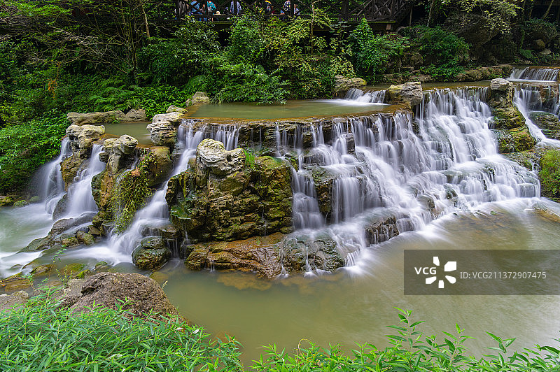 湖北宜昌三峡大瀑布风景区夏日风光图片素材