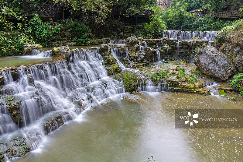 湖北宜昌三峡大瀑布风景区夏日风光图片素材
