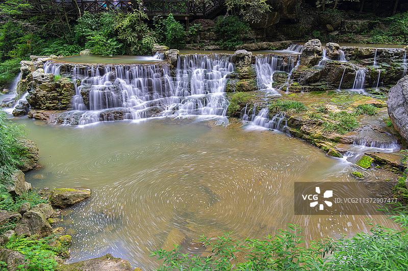 湖北宜昌三峡大瀑布风景区夏日风光图片素材