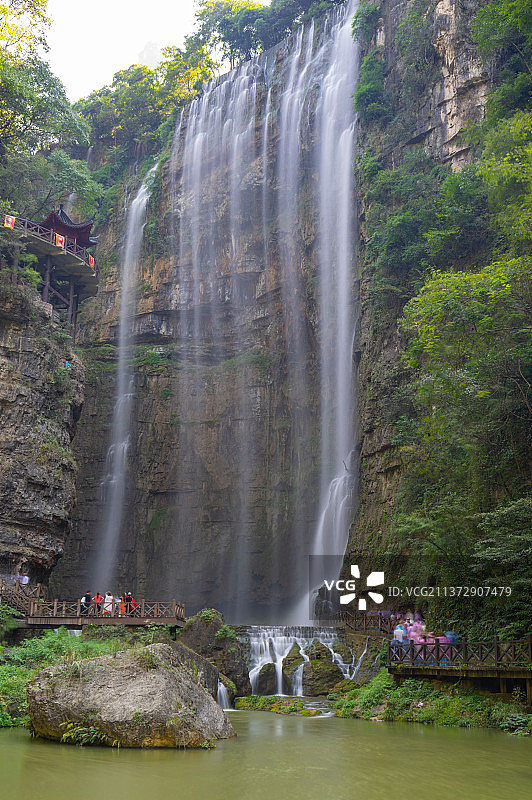 湖北宜昌三峡大瀑布风景区夏日风光图片素材