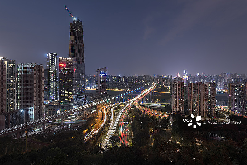 重庆渝中区华村片区夜色图片素材