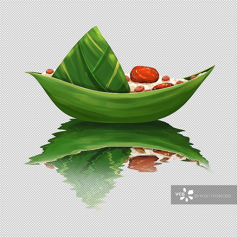 端午节粽船粽子食材元素图片素材