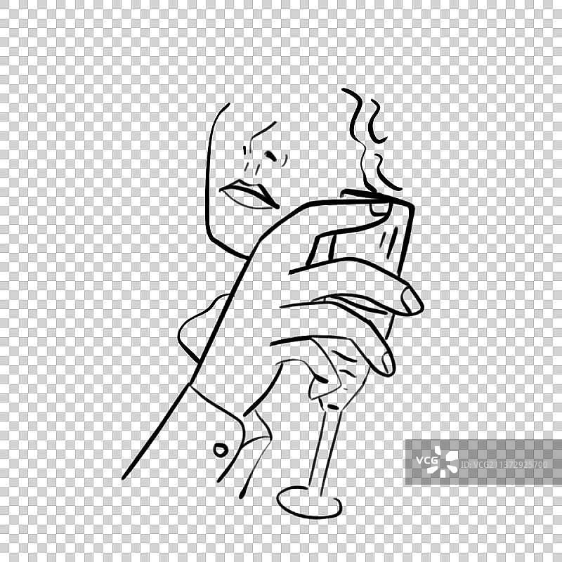 简笔画拿着香槟的人图片素材
