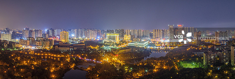湖湘公园夜色全景图片素材