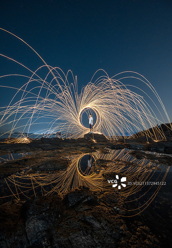 星空下的追光者图片素材