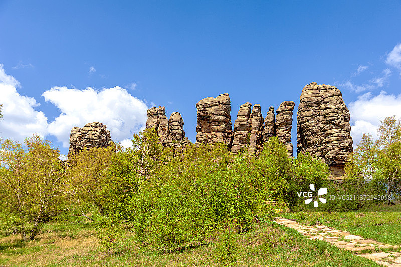 中国内蒙古赤峰克什克腾世界地质公园阿斯哈图石林图片素材