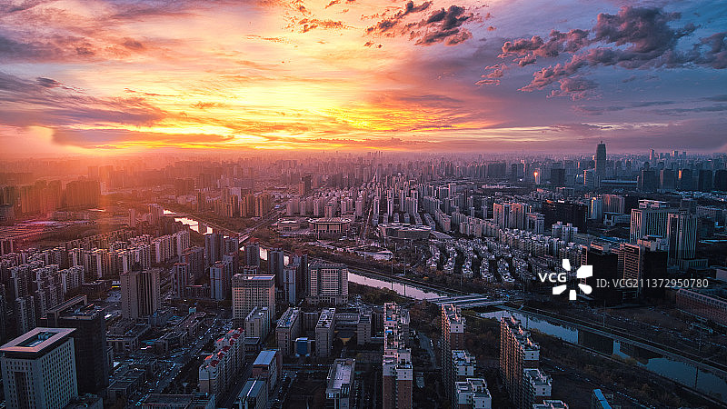 航拍郑东新区图片素材