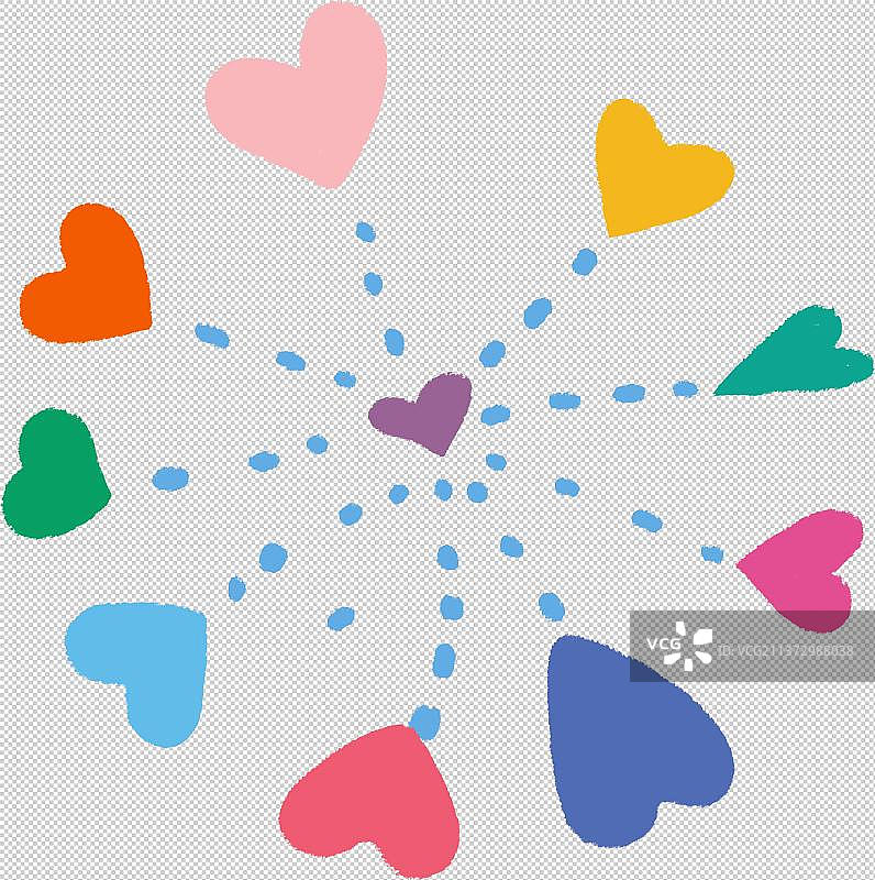 T恤卡通扁平风图案小元素爱心图片素材