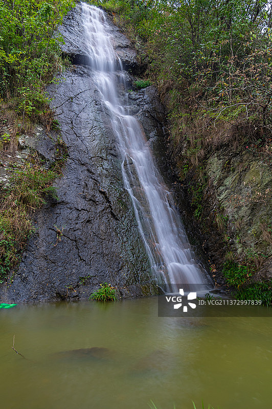 武汉黄陂木兰天池风景区夏末初秋航拍风光图片素材