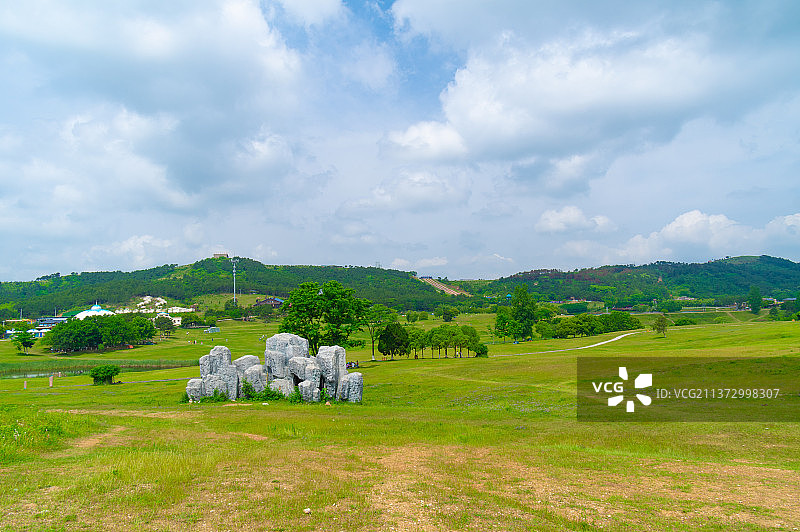 湖北武汉木兰草原风景区初夏风光图片素材