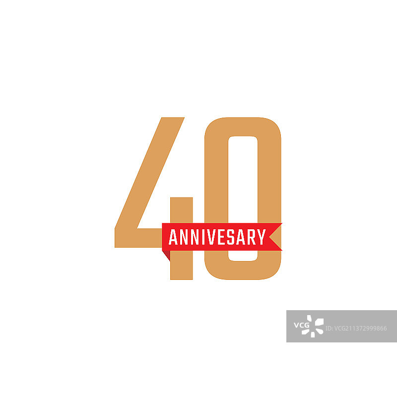 40周年红色丝带庆祝图片素材