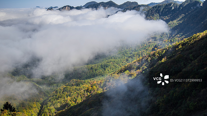 湖北神农架国家地质公园风景区初秋风光图片素材