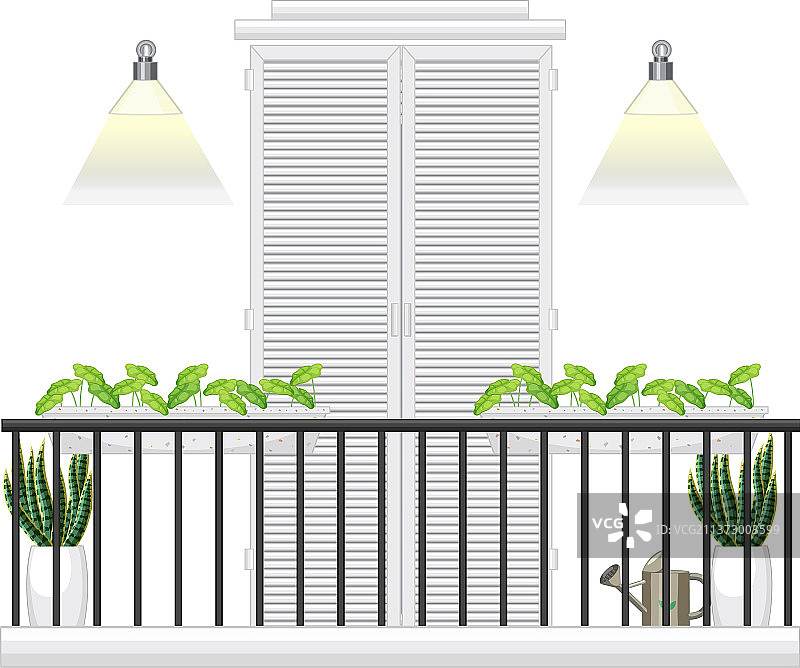 公寓楼外墙的阳台图片素材