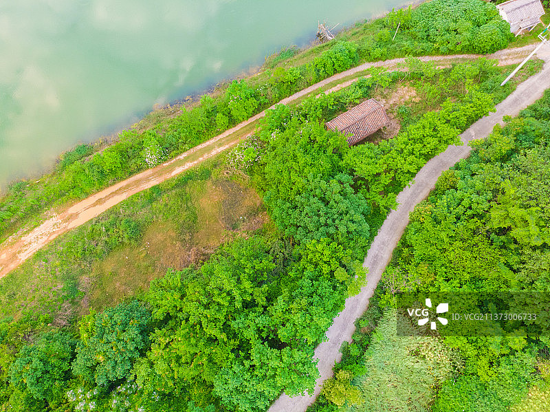 湖北黄石保安湖国家湿地公园航拍风光图片素材