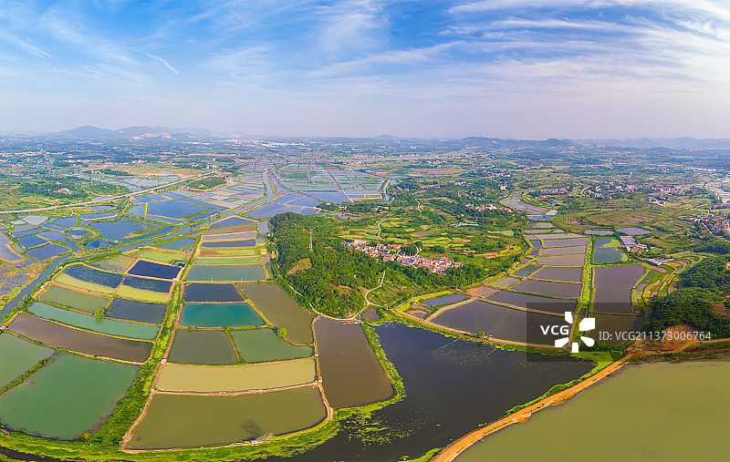 湖北黄石保安湖国家湿地公园航拍风光图片素材