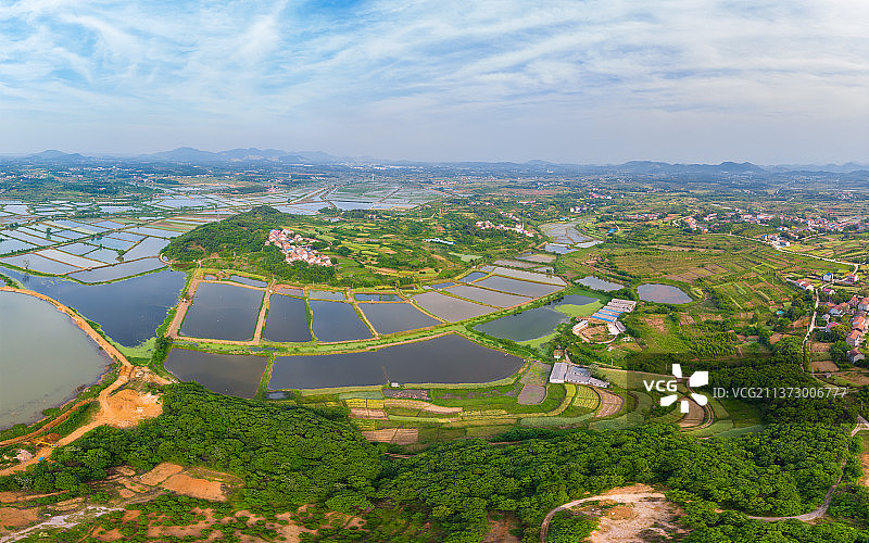 湖北黄石保安湖国家湿地公园航拍风光图片素材
