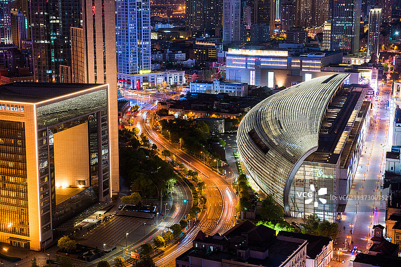 天津城市夜景图片素材