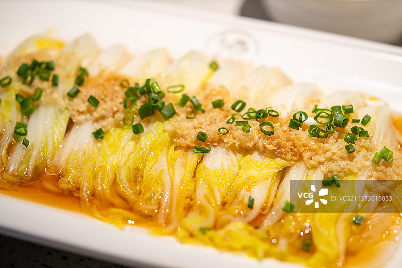 广东传统名肴蒜蓉娃娃菜图片素材