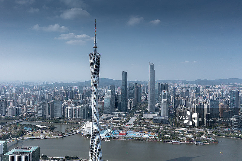 航拍广州城市风光图片素材