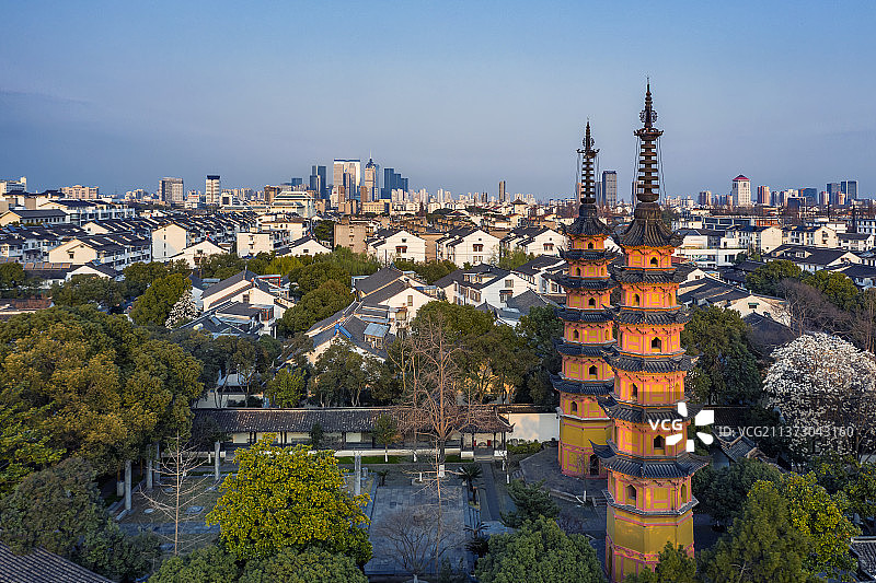 苏州姑苏区双塔的玉兰花开图片素材