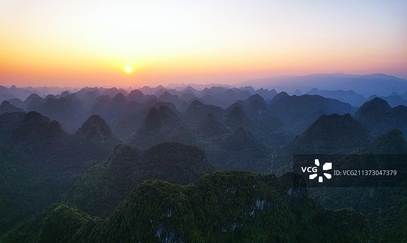 广西弄拉日出图片素材