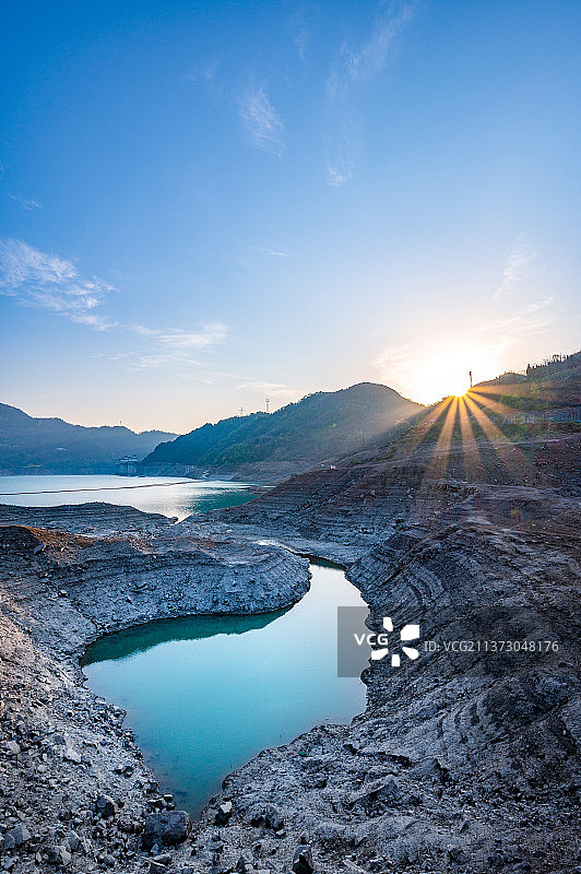 四川都江堰紫坪铺水库图片素材