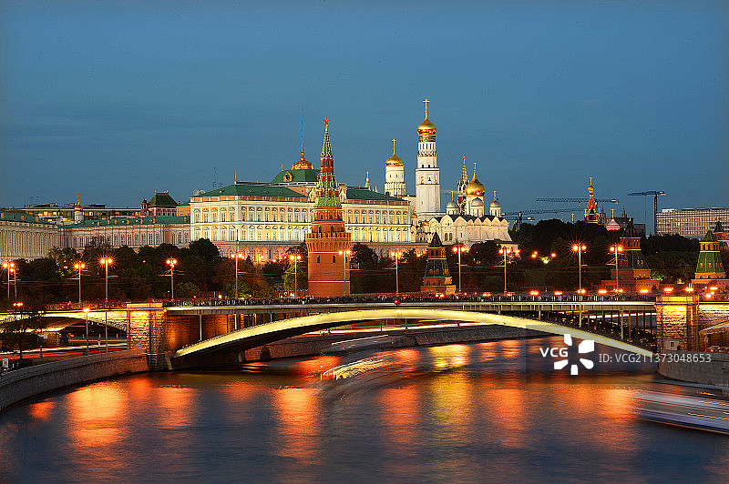 俄罗斯，莫斯科河畔风景。图片素材