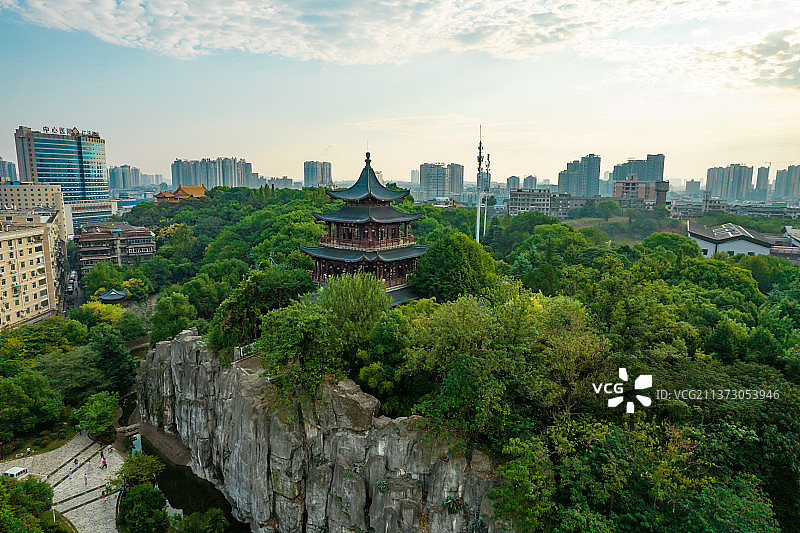 湖南衡阳回雁峰景区航拍图片素材