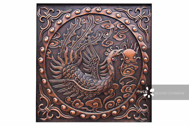 铜雕凤图片素材