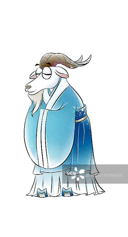 拱手站立的山羊图片素材