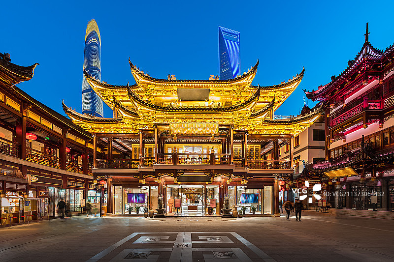 上海豫园商城夜景图片素材