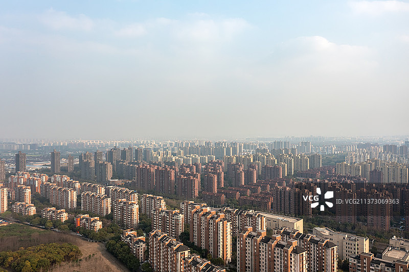 航拍上海宝山区刘行城市风光鸟瞰图图片素材