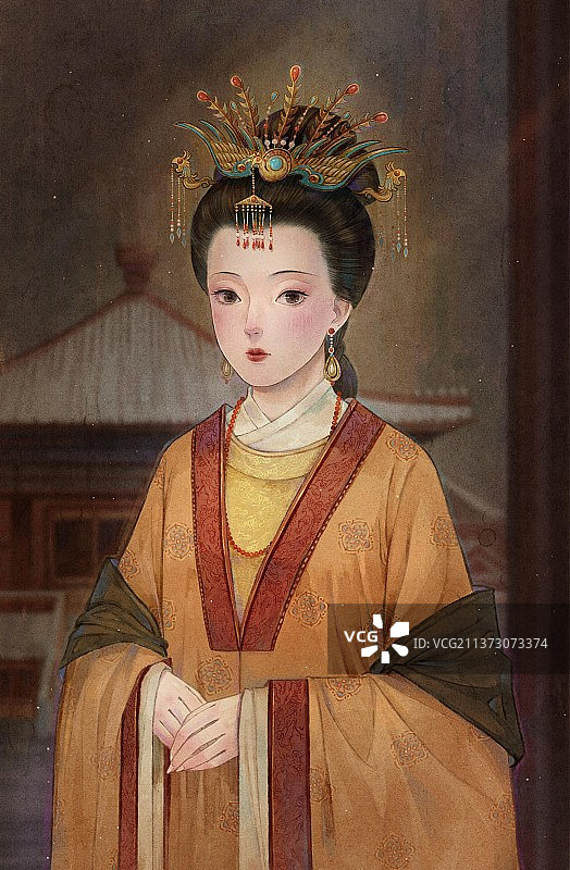 红楼梦金陵十二钗人物古风插画——贾元春无框图片素材