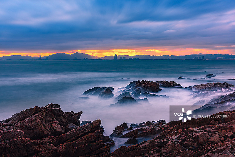 陵水赤岭海滨的傍晚图片素材