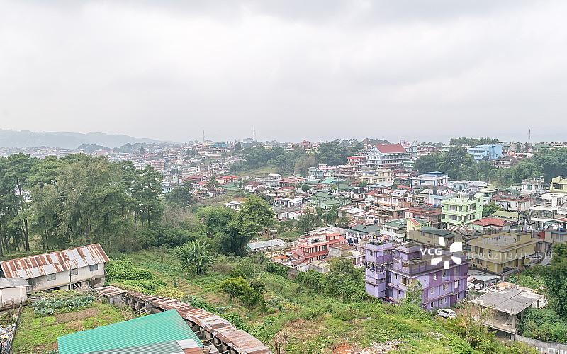 印度拉贾斯坦邦乌代布尔市天际线航拍图片素材